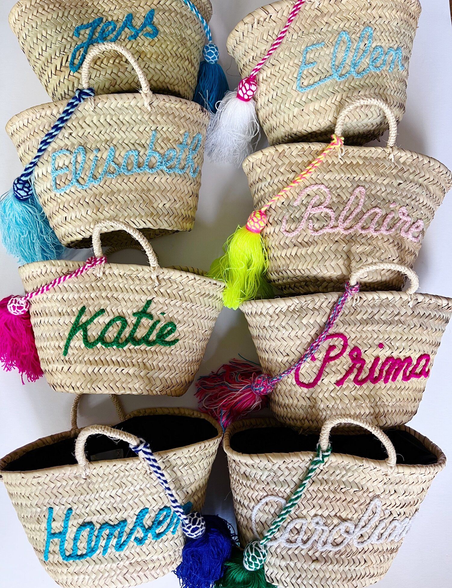 Embroidered Custom Name Baskets — COLORES COLLECTIVE | Colores Collective