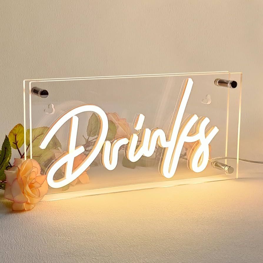 Lamomo Bar Neon Sign, Drinks Signs USB LED Desk Lightbox, Light Up Sign for Home Bar Party Kitche... | Amazon (US)