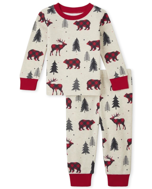 Unisex Baby And Toddler Matching Family Christmas Long Sleeve Buffalo Plaid Bear Print Snug Fit C... | The Children's Place