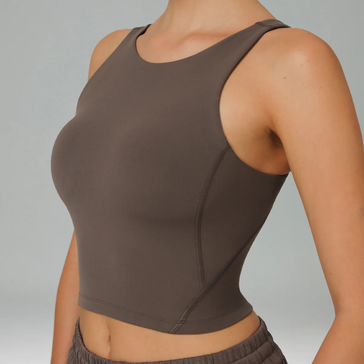 Dreamlux High Neck U-Back Workout Tank Top w/ Removable Padded Cups | Colorfulkoala