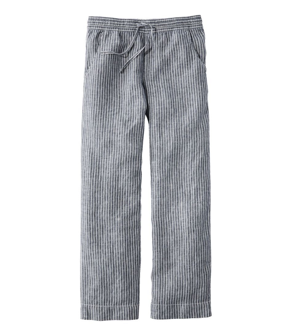Women's Premium Washable Linen Pull-On Pants, Stripe | L.L. Bean