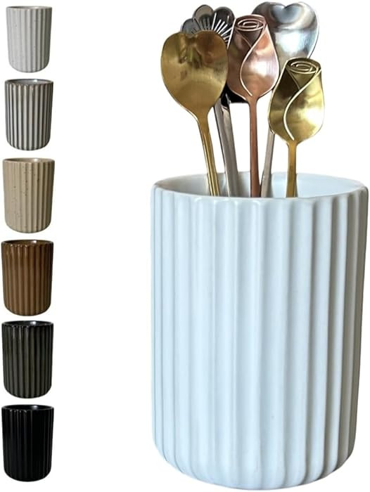 Stoneware Coffee Bar Utensil Holder Tea & Coffee Spoon & Stirrer Holder for Stir Stick Straw Teas... | Amazon (US)