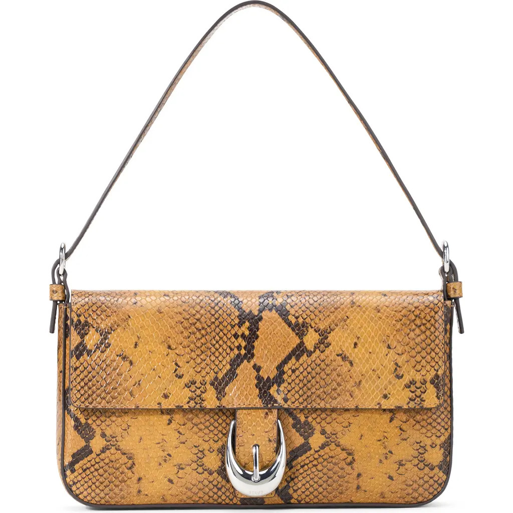 STAUD Harlow Leather Shoulder Bag in Snake at Nordstrom | Nordstrom
