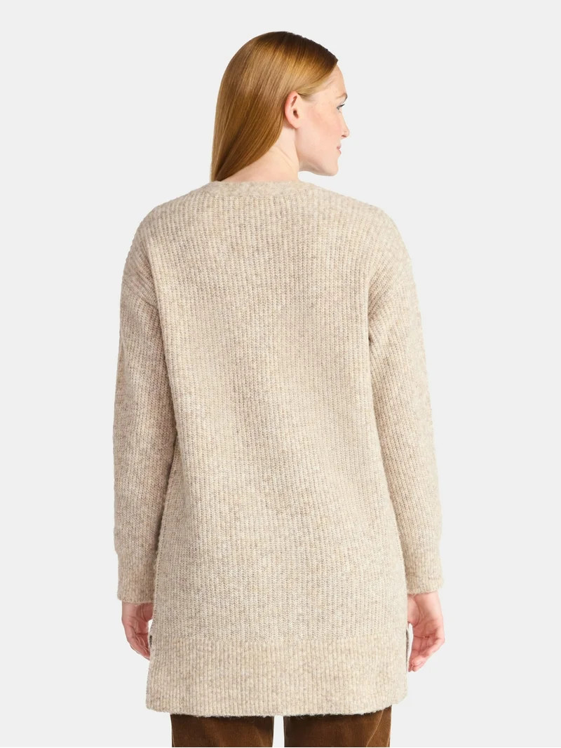 Time and Tru Women’s and Women’s Plus Super Soft Longline Cardigan Sweater, Lightweight, Size... | Walmart (US)