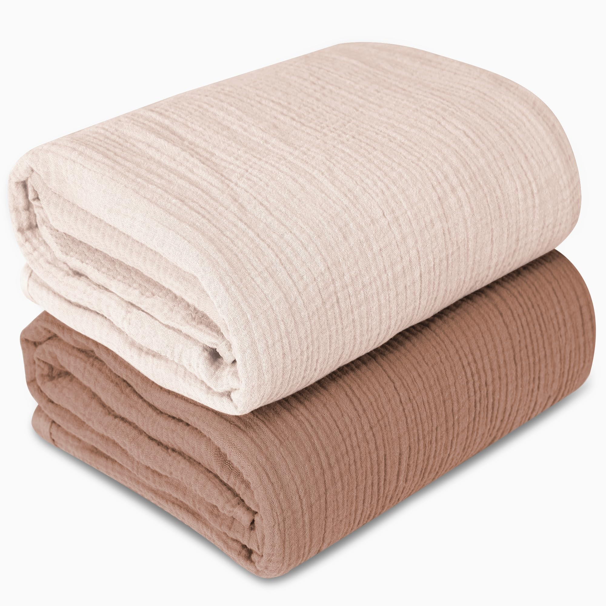 Muslin Swaddle Blankets for Newborn, 2 Pack Breathable Soft Receiving Blanket, Large 41 x 41 inch... | Amazon (US)
