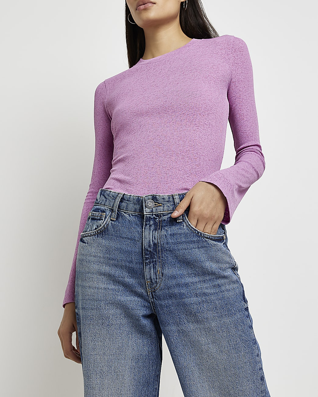 River Island Womens Purple long sleeve top | River Island (US)