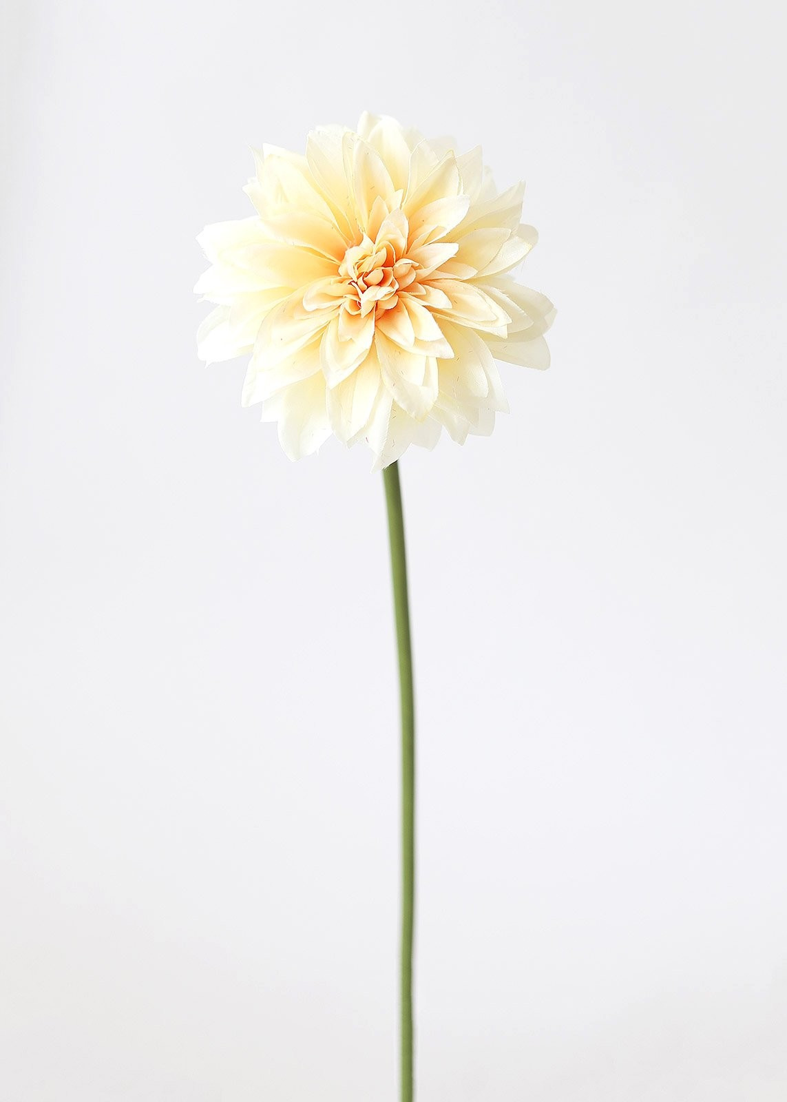 Dahlia Silk Flower Stem in Soft Yellow Peach - 19" | Afloral (US)