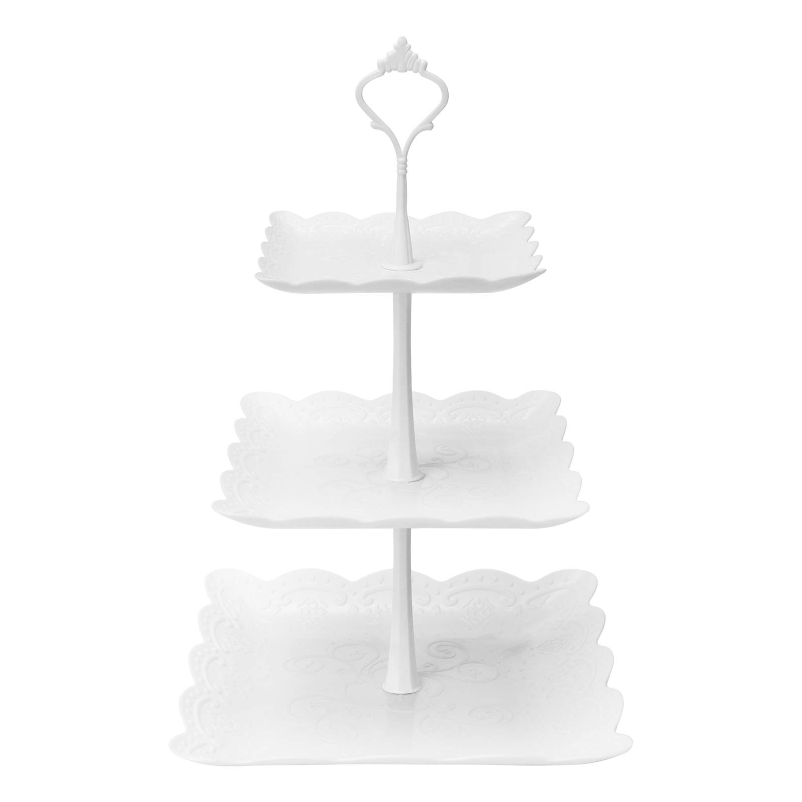 Coitak 3 Tier Cupcake Stand, Plastic Tiered Serving Stand, Square Dessert Tray for Tea Party, Bab... | Amazon (US)