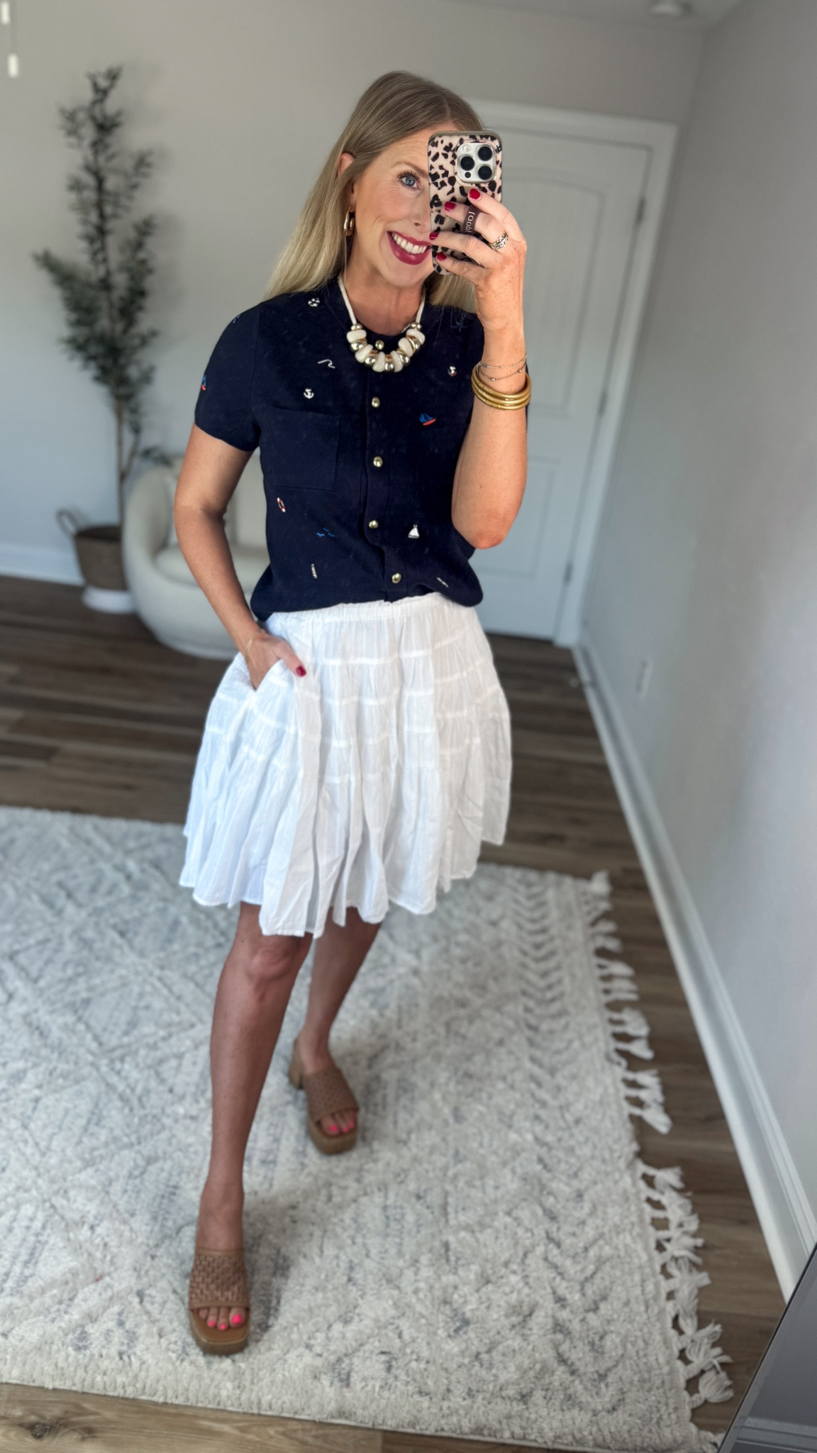 Weekend Walmart Wins try on
Charm + embroidered nautical cardigan- small
Not online yet!!! White skirt- small [if between go down!]

#LTKmomlife #LTKWorkwear #LTKootd