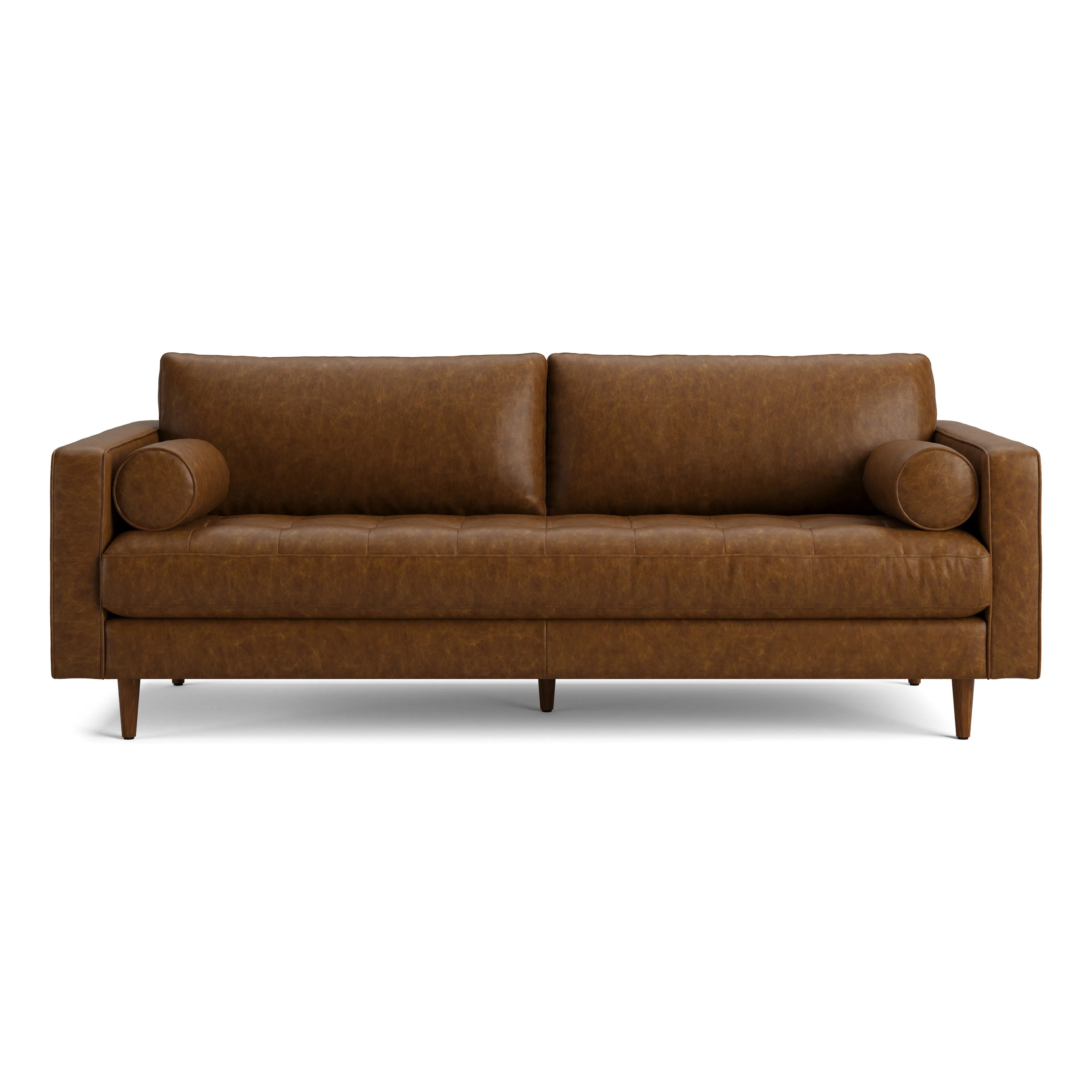 Sven 88" Tufted Leather Sofa - Lazio Brown | Article