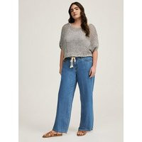 Wide-Leg Mid Rise Wide Leg Drapey Jeans in Light Blue-Denim | Torrid (US & Canada)