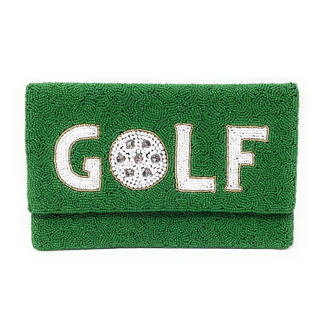 Golf Beaded Clutch Purse, Golf Clutch Bag, Beaded Clutch Purse, Game Day Bead Purse, Golf Bead Cl... | Etsy (US)