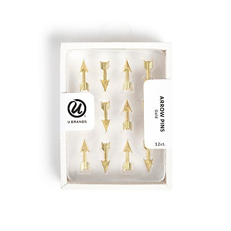 U Brands Arrow Push Pins Gold Set Of 12 Pins - Office Depot | Office Depot and OfficeMax 