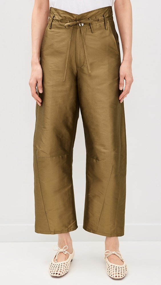 Chan Luu Techno Taffeta Barrel Pants Sage 3 | Shopbop