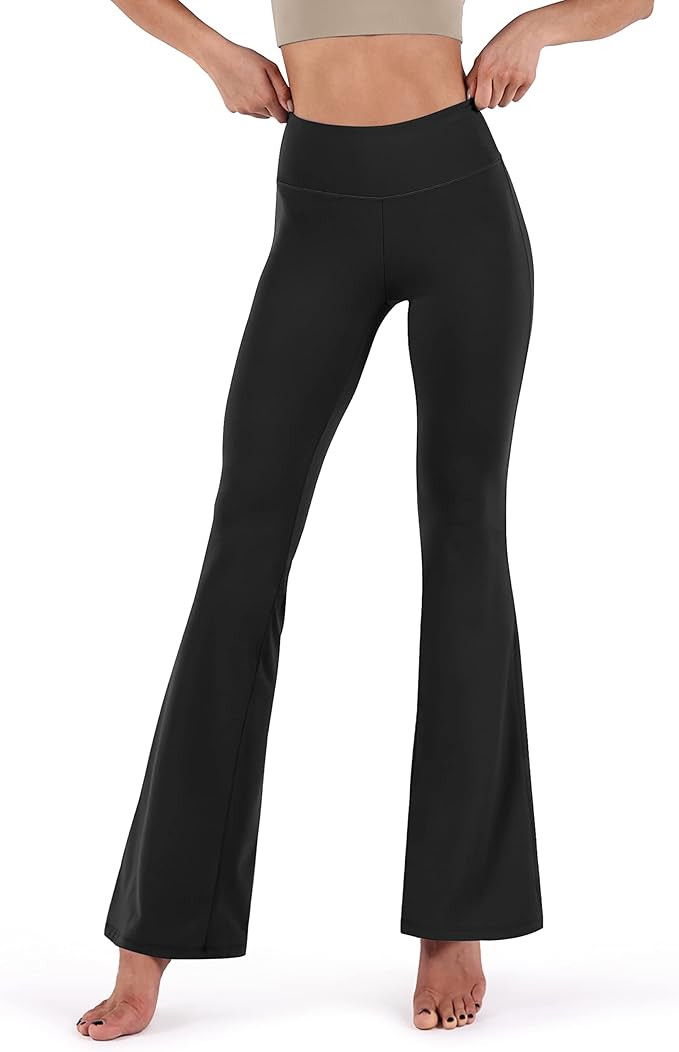 ODODOS Women's Bootcut Yoga Pants Tummy Control Non See Through Bootleg Gym Workout Pants | Amazon (US)