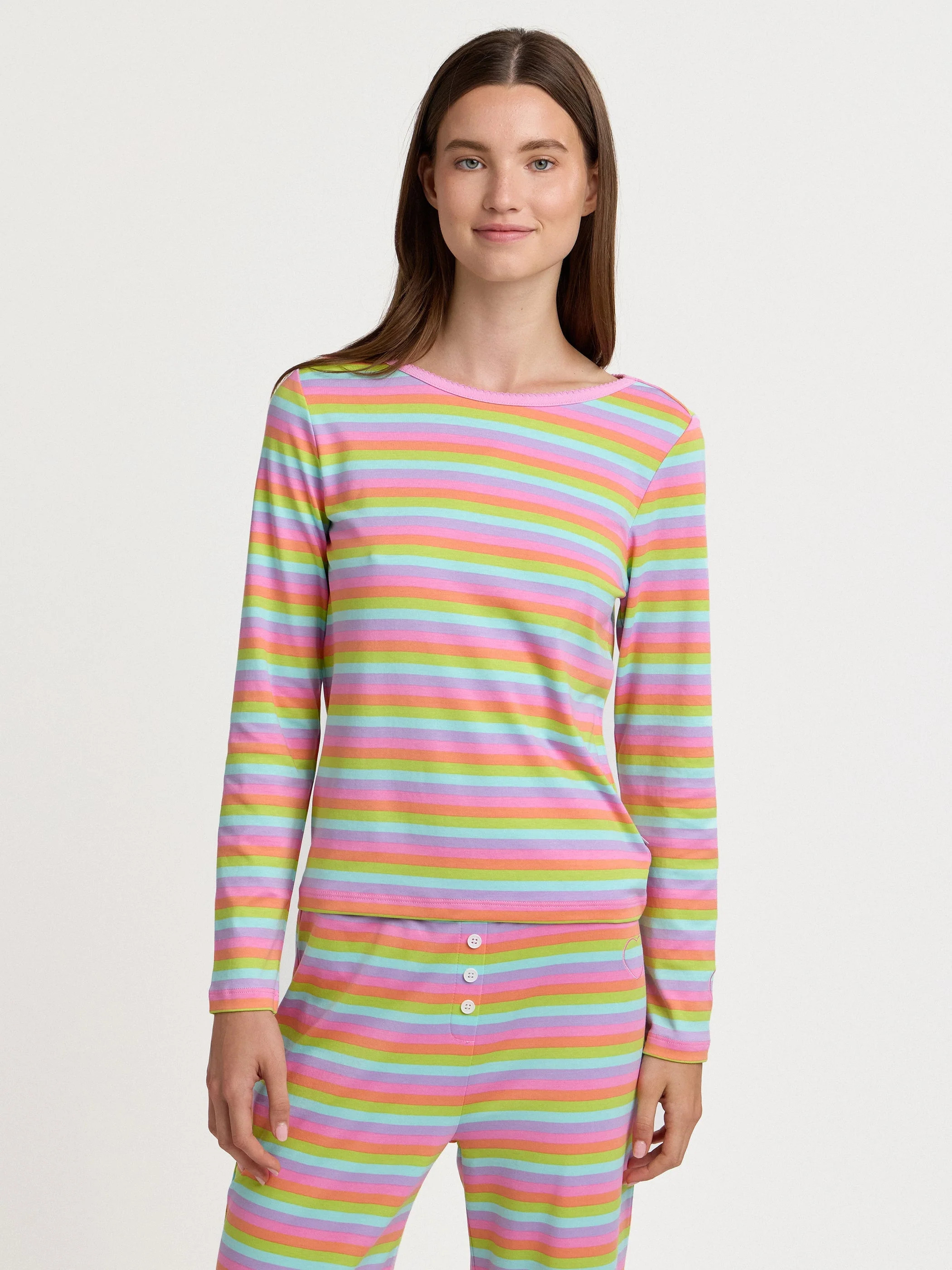 Ellie PJ Set by Stoney Clover Lane Happy Stripe Large Cotton | Stoney Clover Lane