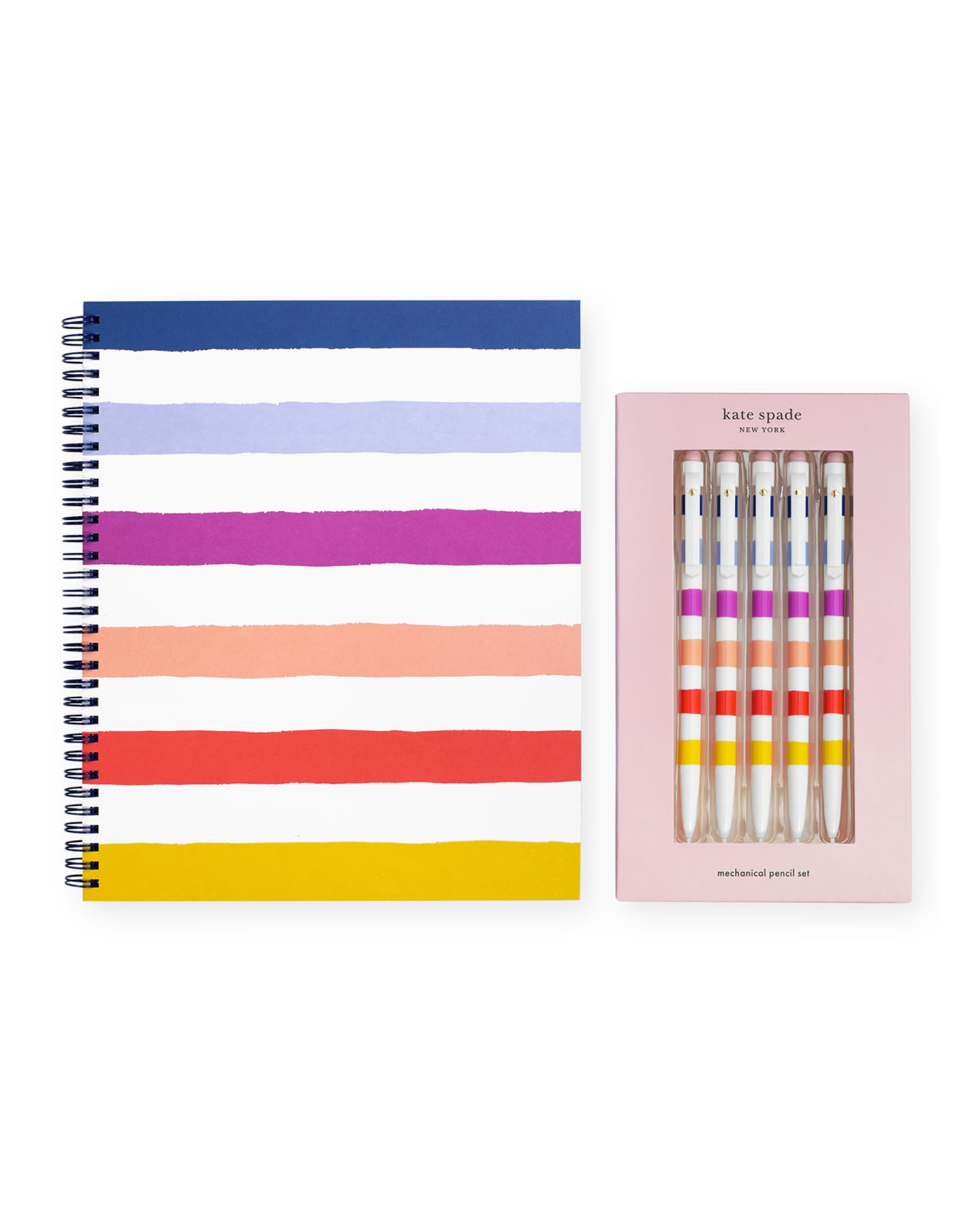 kate spade new york Candy Stripe Notebook & Mechanical Pencil Set | Neiman Marcus