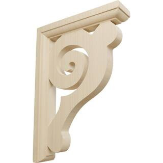 Ekena Millwork 1-1/2 in. x 6 in. x 8-1/2 in. Rubberwood Bulwark Bracket-BKT01X06X08BURW - The Hom... | The Home Depot