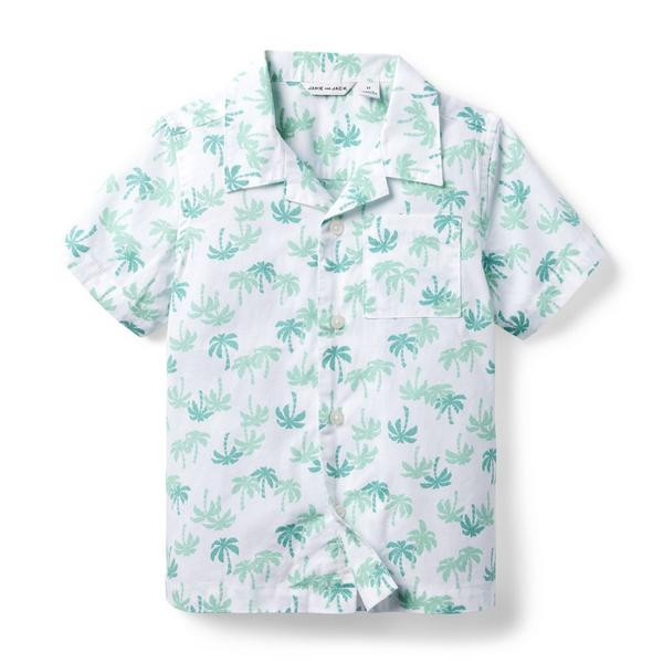 Palm Tree Poplin Cabana Shirt | Janie and Jack