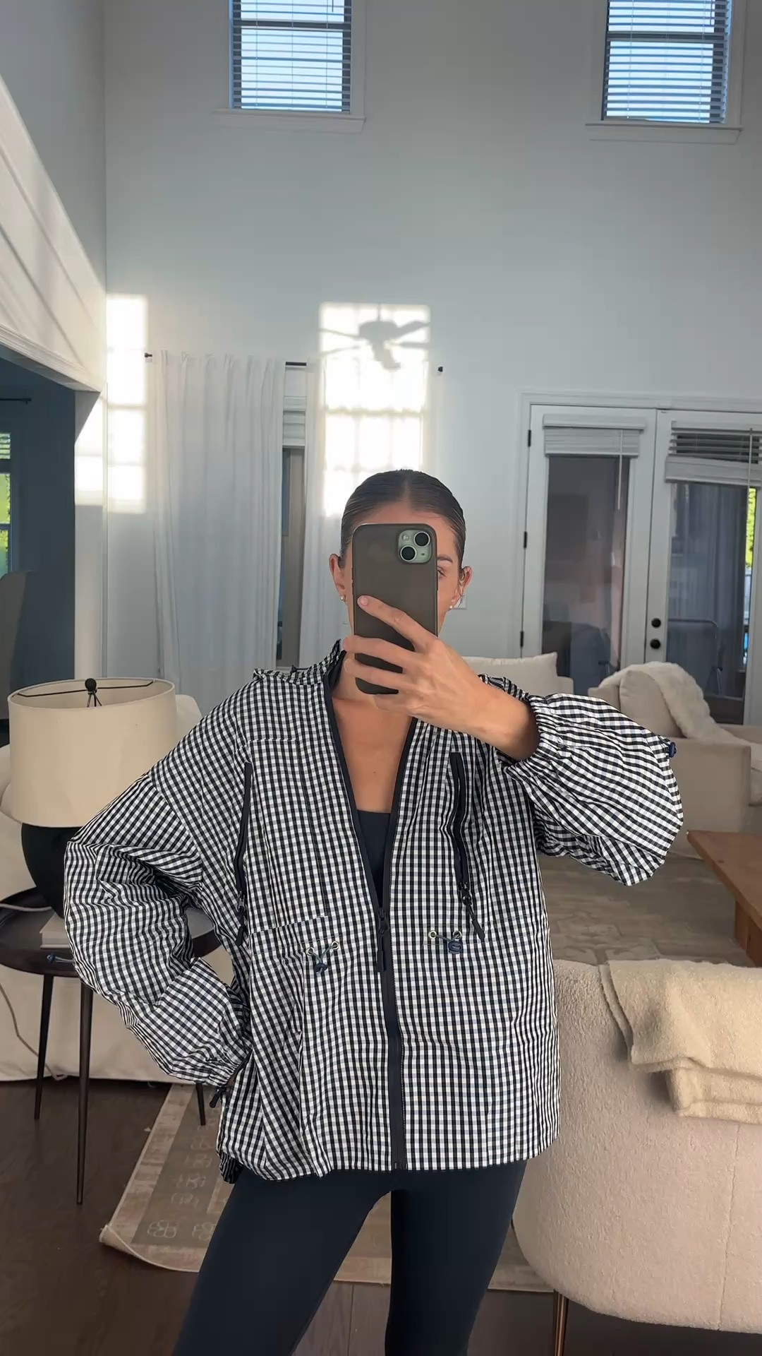 Gingham Amazon rain jacket