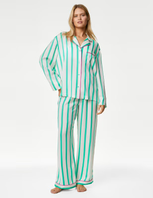 Dream Satin&trade; Striped Pyjama Set | Marks and Spencer AU/NZ