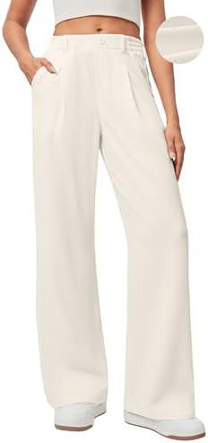 Ewedoos Wide Leg Pants Woman Stretchy Work Dress Pants Women Pull on Business Casual Slacks Trous... | Amazon (US)