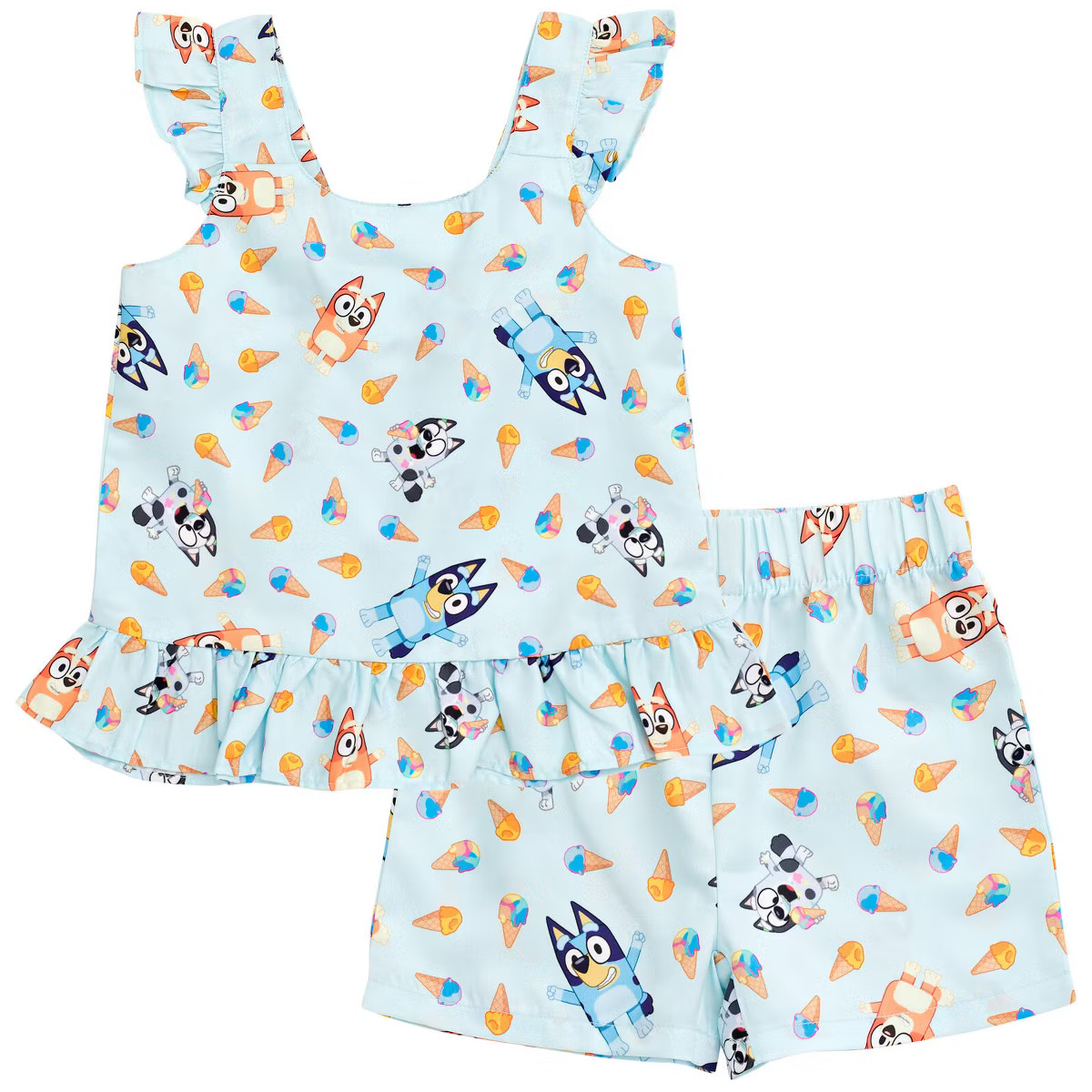 Bluey Girls Matching Family Tank Top and Shorts Outfit Set Toddler | Target