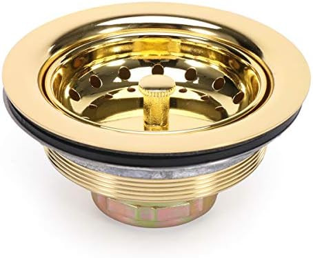 KONE 3-1/2 Inch Kitchen Sink Stainless Steel Basket Strainer Water Stopper With Drain Assembly, G... | Amazon (US)