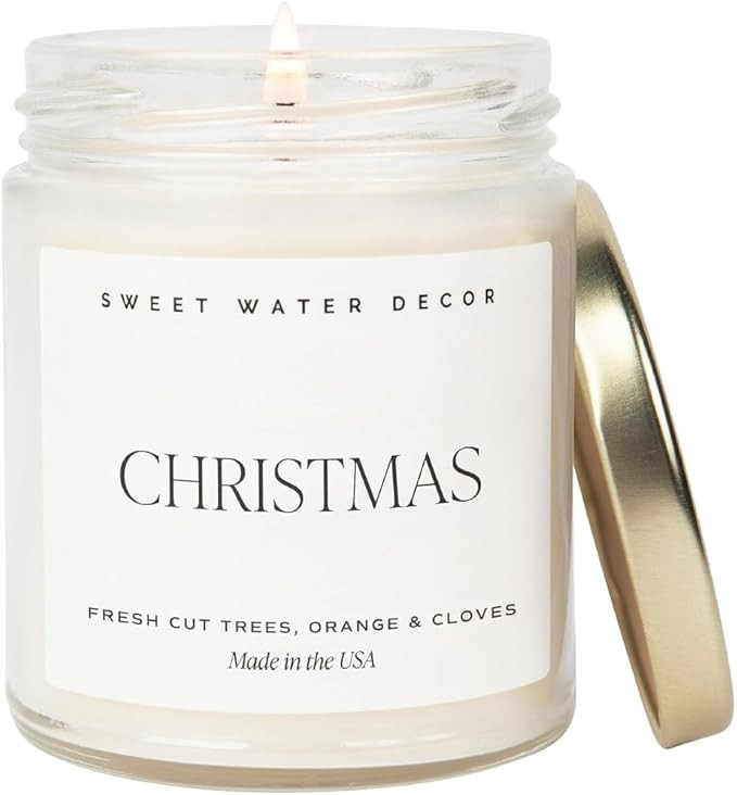 Sweet Water Decor Christmas Candle | Cinnamon, Trees, Orange, and Clove Scents | Christmas Candle... | Amazon (US)