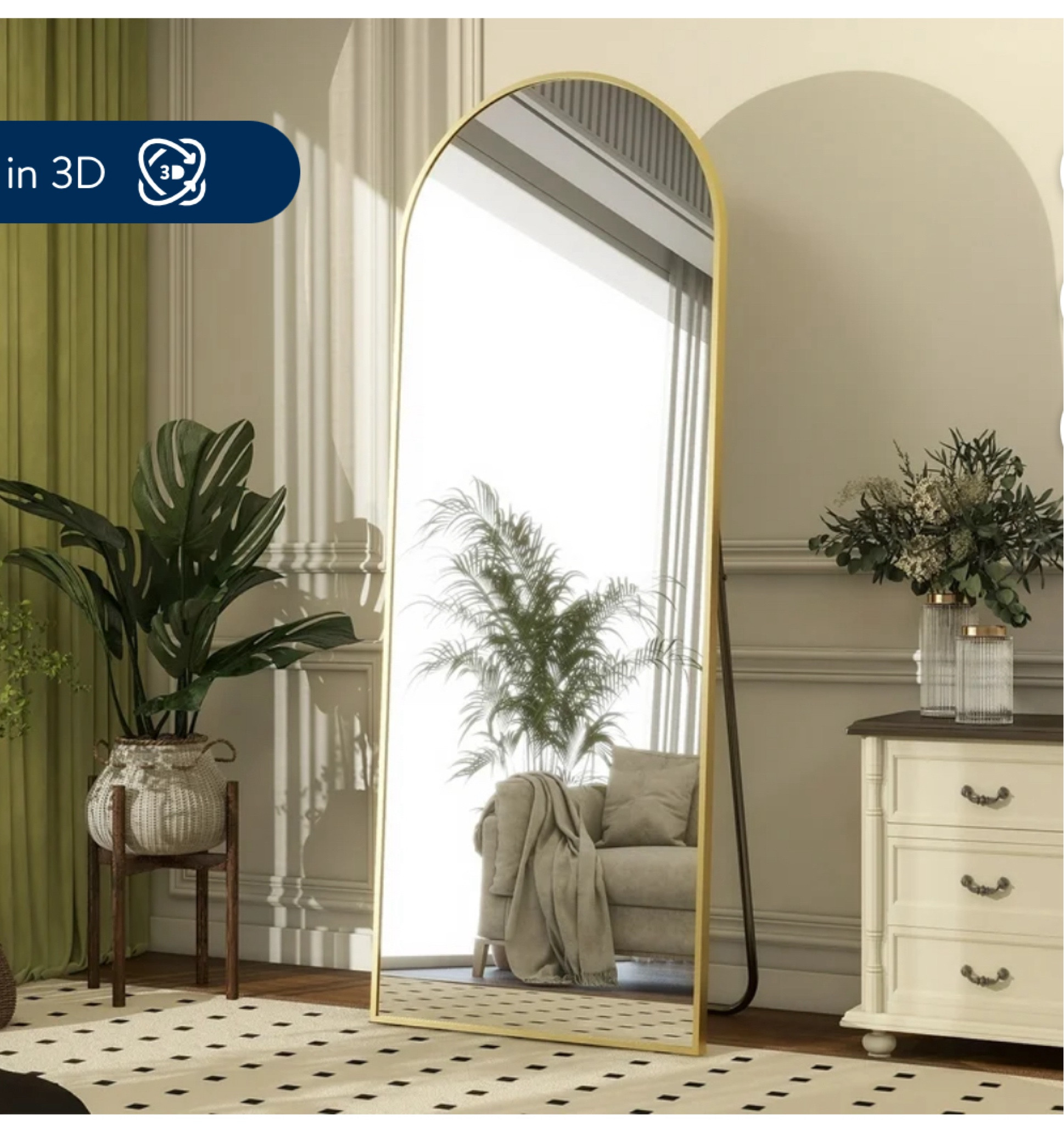 This beautiful arched gold dressing mirror on clearance for $59.99, was $200!

I have this in our walk-in closet as a dressing mirror. Can also use as a leaner mirror in an entry, home gym, living room, bedroom-possibilities are endless! 

Variety of sizes and colors! Low stick do act quickly!! #leaningmirror #dressingmirror #archedmirror #goldmirror #homedecor  #decorsale #backtoschool #bedroomdecor

#LTKHome #LTKFindsUnder100 #LTKBacktoSchool