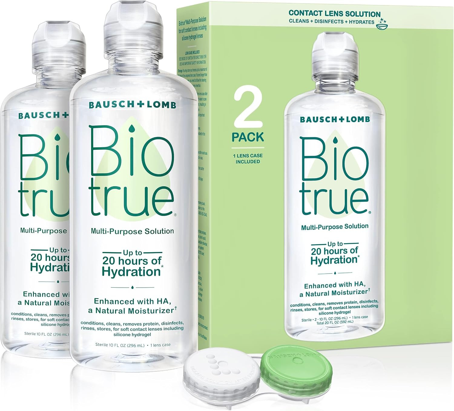 Biotrue Multi-Purpose Contact Lens Solution with Case, 10 Fl oz 2-Pack | Amazon (US)