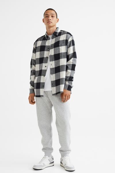 Relaxed Fit Twill Shirt - White/black - Men | H&M US | H&M (US)