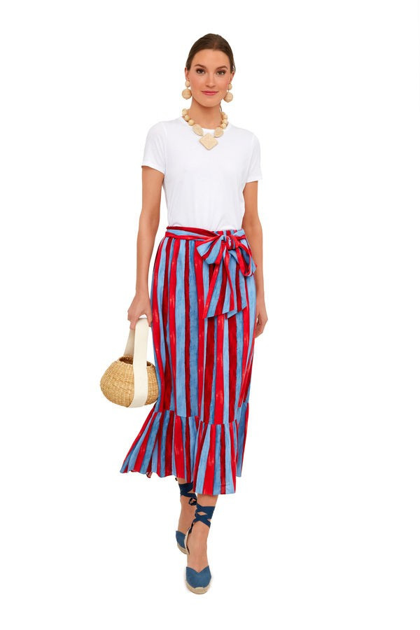 Painterly Stripe Hampton Wrap Skirt | Tuckernuck (US)