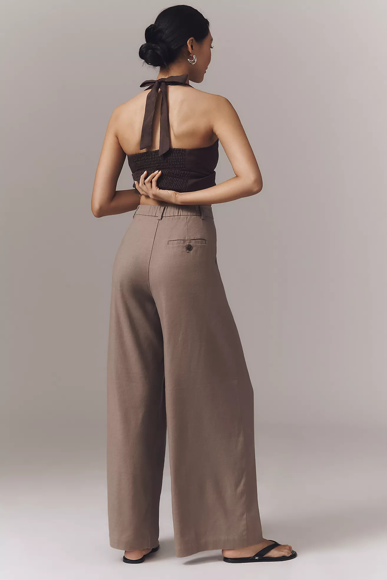 The Avery Pleated Wide-Leg Trousers by Maeve: Linen Edition | Anthropologie (US)