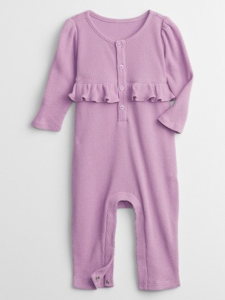 Baby Waffle-Knit Ruffle One-Piece | Gap Factory