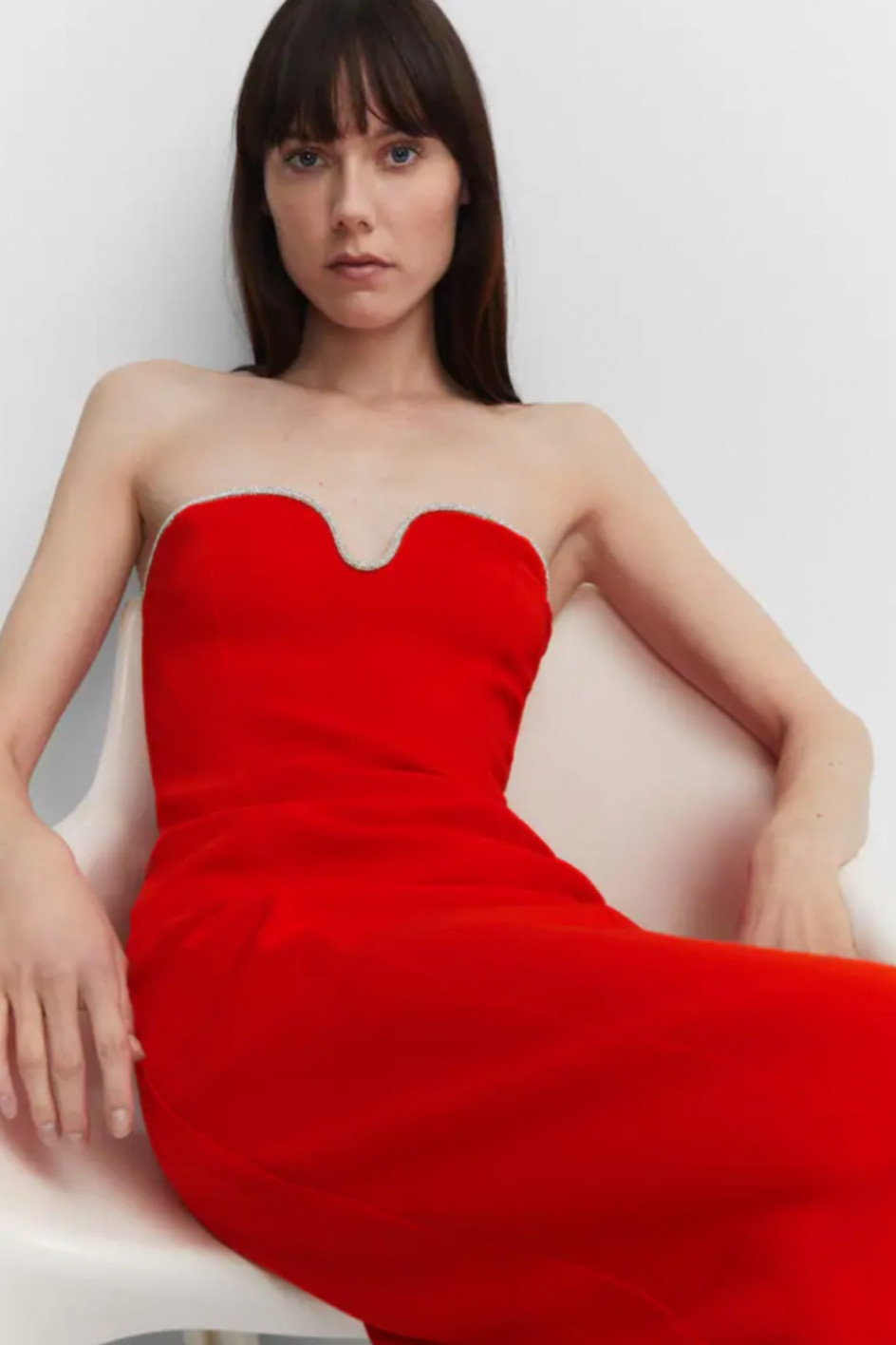 Mango red strapless dress, sweetheart neckline, wedding guest dress 

#LTKstyletip #LTKwedding #LTKFind