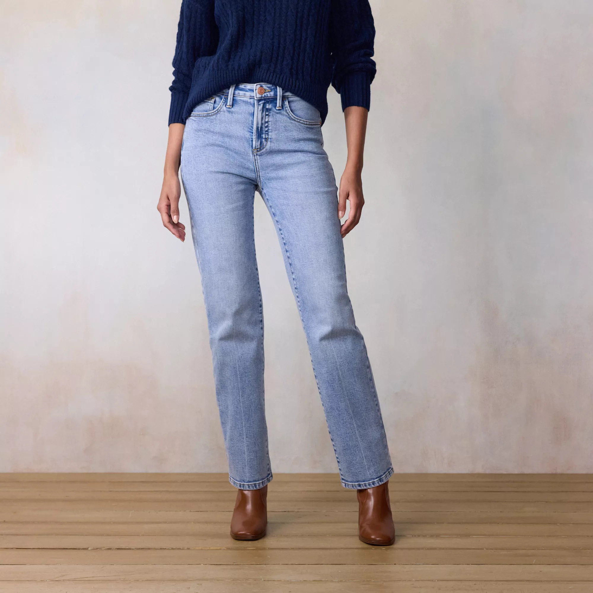 Women's LC Lauren Conrad Super High Rise True Straight Jeans | Kohl's