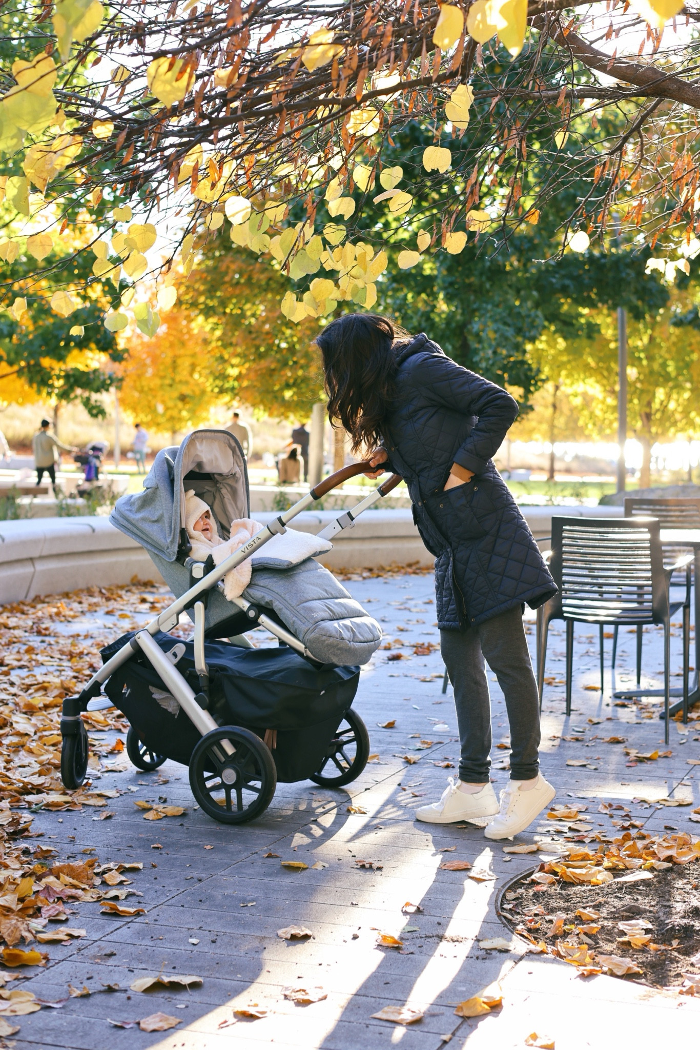 Barbour jacket (mine is from a previous year).  Thermal Uniqlo leggings.  

Uppababy basket cover to protect your belongings and bag. Cozy ganoosh foot muffler for winter.

#LTKBaby #LTKFamily