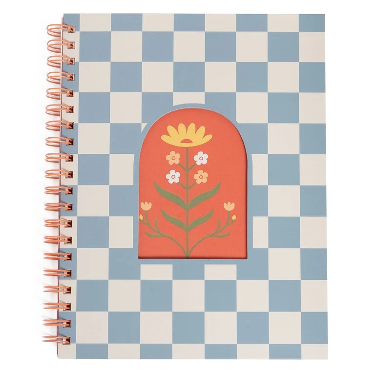 Pearhead Flower Checkered Spiral Notebook, College Ruled, 8 x 10.5 | Walmart (US)