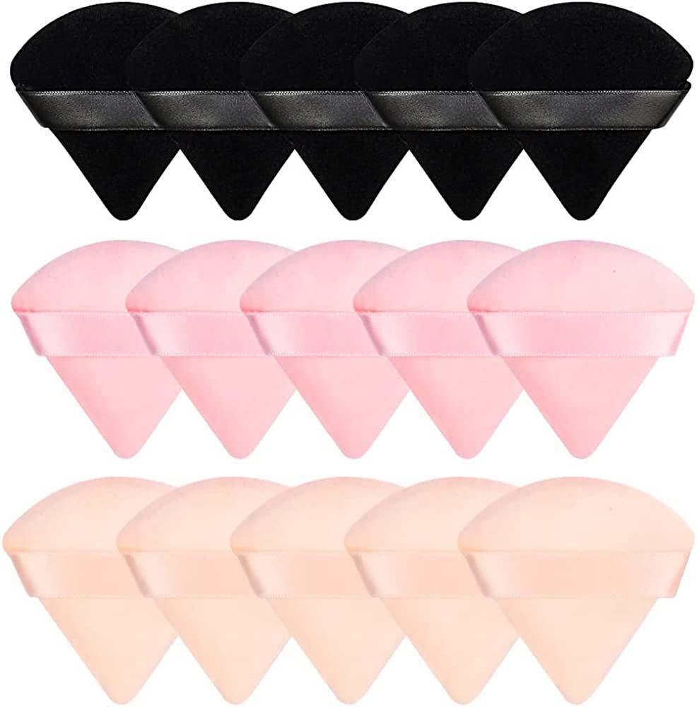 Pimoys 15 Pieces Powder Puff Face Soft Triangle Makeup Puff Velour Puff for Loose Powder Cosmetic... | Amazon (US)