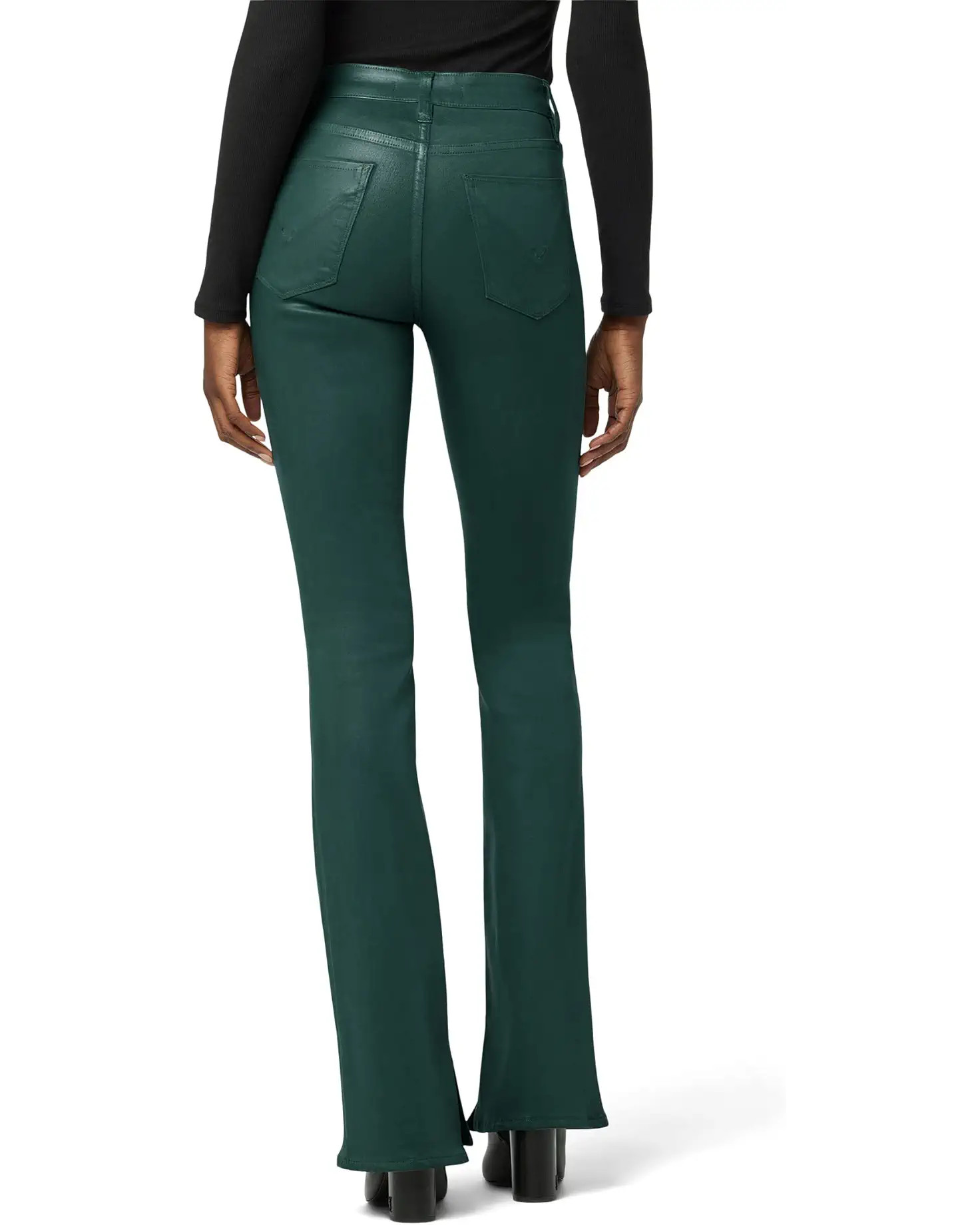 Barbara High-Rise Bootcut Inseam Slit in Coated Forest Walk | Zappos