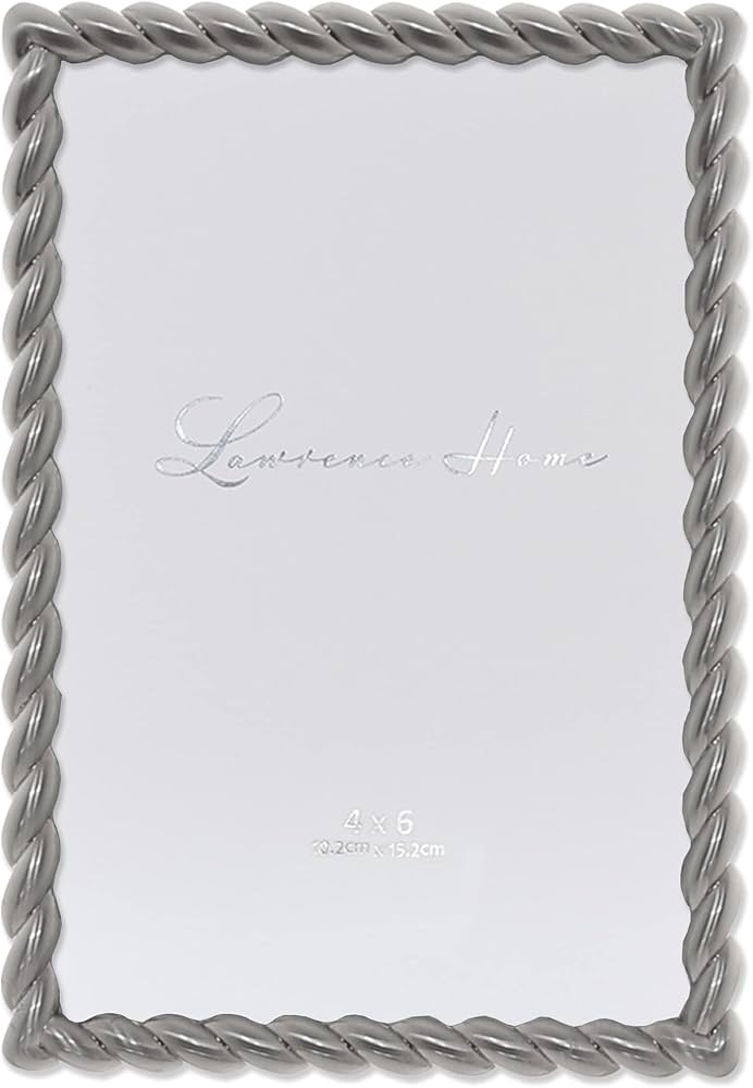 Lawrence Frames 4x6 Brushed Nickel Metal Picture Frame with Rope Design | Amazon (US)