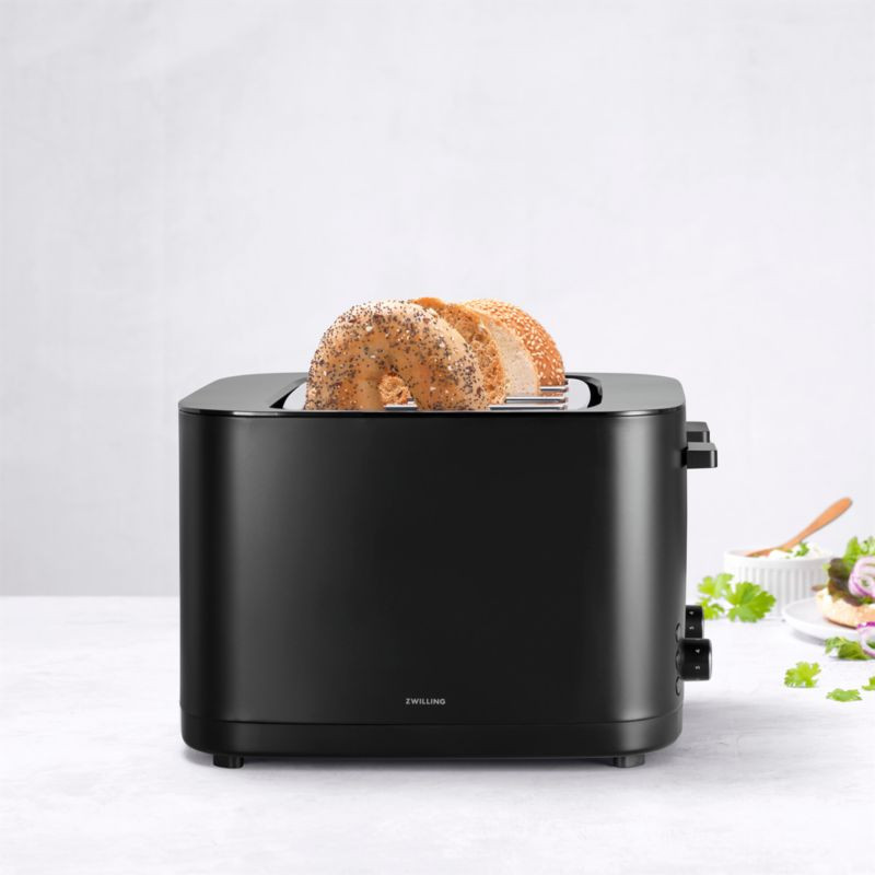 ZWILLING Enfinigy Matte Black 2-Slice Toaster + Reviews | Crate & Barrel | Crate & Barrel