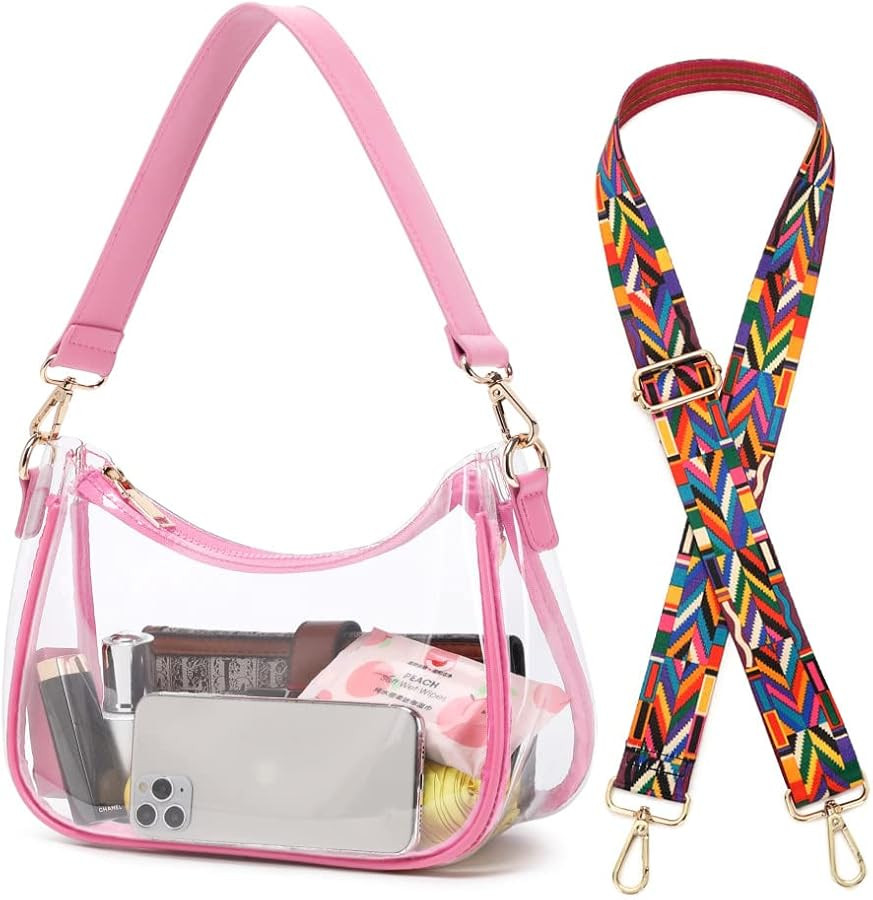 CYHTWSDJ Clear Bag Stadium Approved Clear Purse for Women Stadium | Amazon (US)