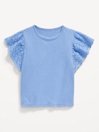 Short-Sleeve Ruffled Eyelet Top for Toddler Girls | Old Navy (US)