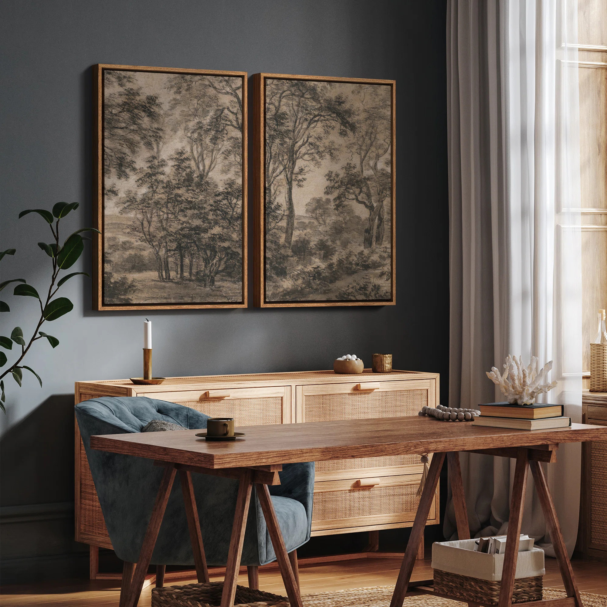 Framed Wall Art Vintage Antique Classic for Bedroom | Wayfair North America