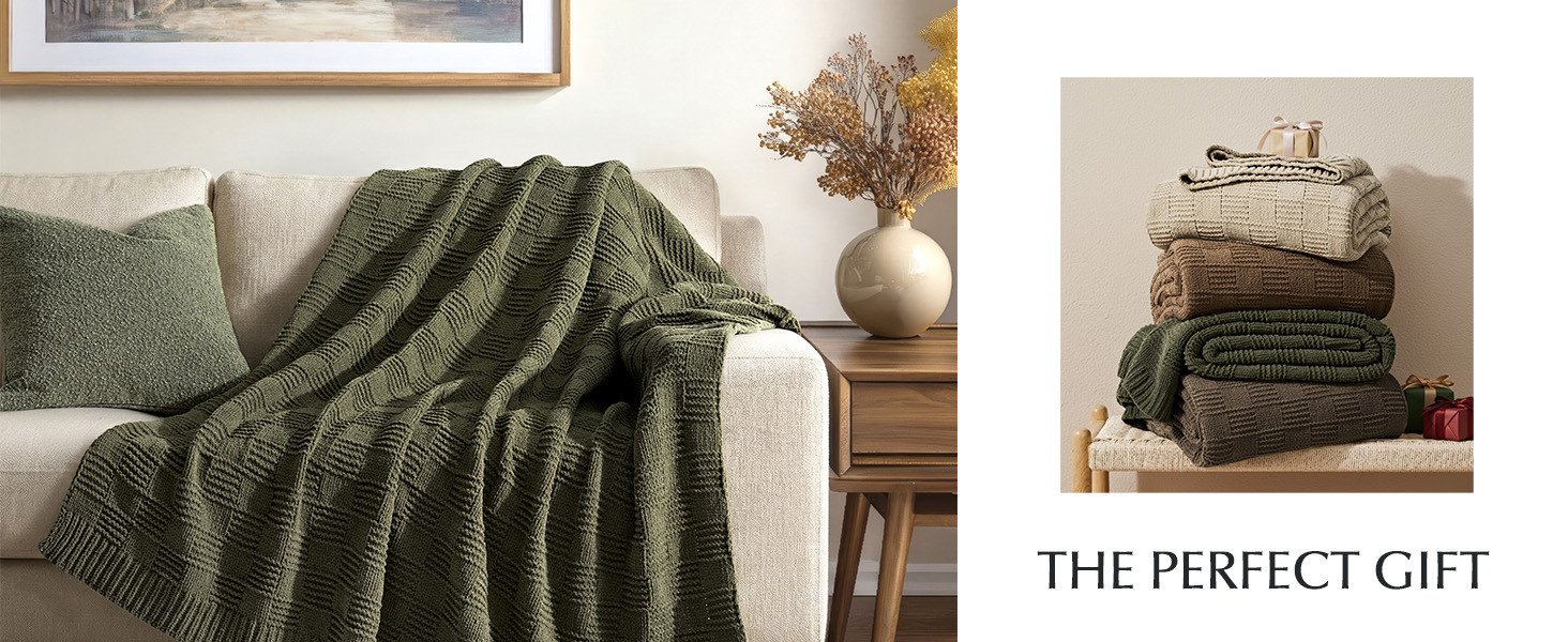 EVERGRACEHOME Modern Checkered Chenille Throw Blanket, Soft Cozy Plaid Knitted Blanket for Sofa &... | Amazon (US)