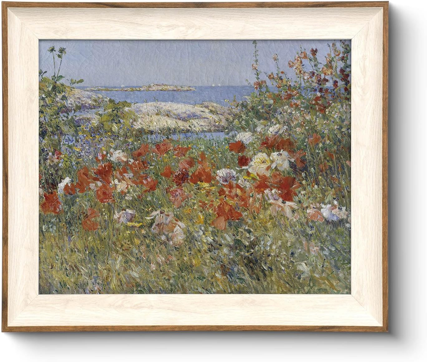 VIYYIEA Framed Canvas Wall Art for Living Room, Vintage Home Decor Flowers Oil Painting Summer Ro... | Amazon (US)