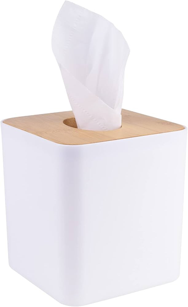 Tissue Box Cover,Tissue Holders,Tissue Box Holder for Bathrooms,Bamboo Cover Plate,Home and Offic... | Amazon (US)