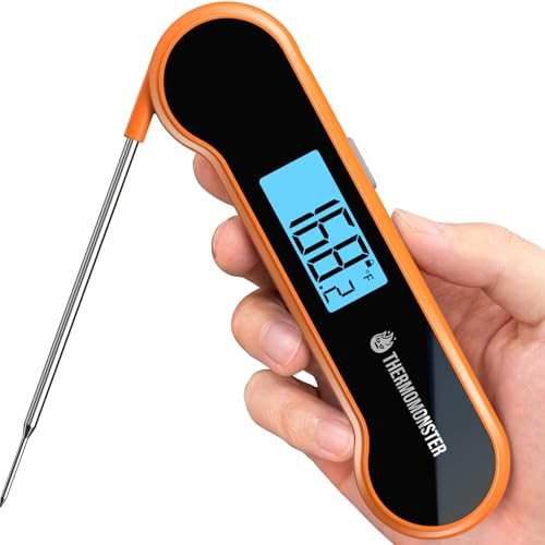 0.5 Sec Instant Read Meat Thermometer Digital with ±0.5℉ Precision, Food Thermometer for Cooking Kitchen Gadgets, Oven Grill Candy BBQ Essentials Accessories, Gifts for Him Dad Men Birthday, Orange | Amazon (US)